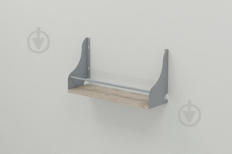 Полка настенная Ferrum-decor Изи 260x600x150 металл Серый ДСП Шервуд 16 мм (IZI0037)