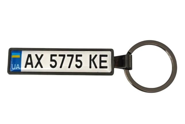 Брелок с номером авто под заказ двухсторонний Черный (1631915950)