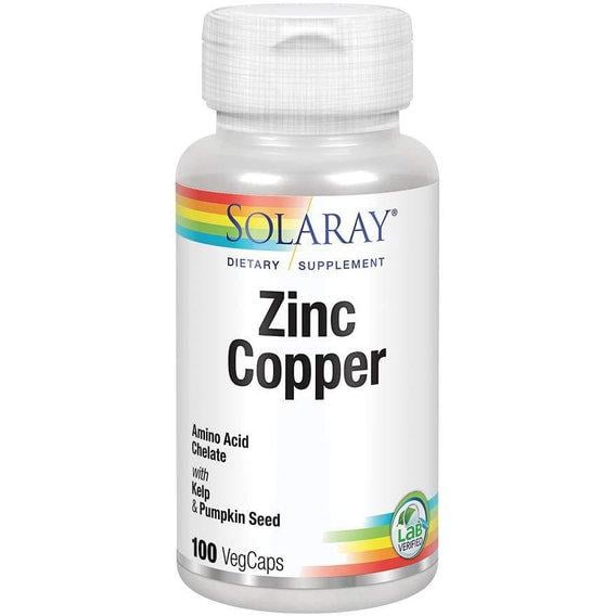 Микроэлемент Цинк Solaray Zinc Copper 100 Veg Caps