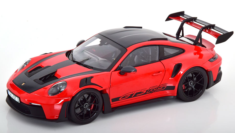 Модель автомобіля Norev Porsche 911/992 GT3 RS 2022 Weissach Package Guards 1:18 Red (187365)