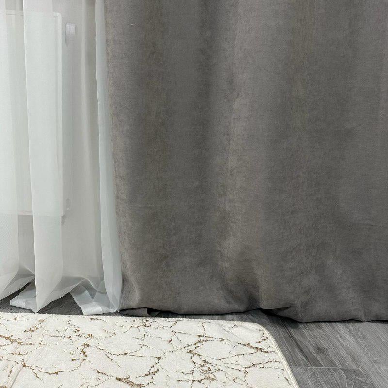Комплект штор микровелюр 2 шт. 1,5х2,7 м готовые на шторной тесьме 6 см Серый (petek-V44) - фото 9 Комплект штор микровелюр 2 шт. 1,5х2,7 м готовые на шторной тесьме 6 см Серый (petek-V44) - фото 9