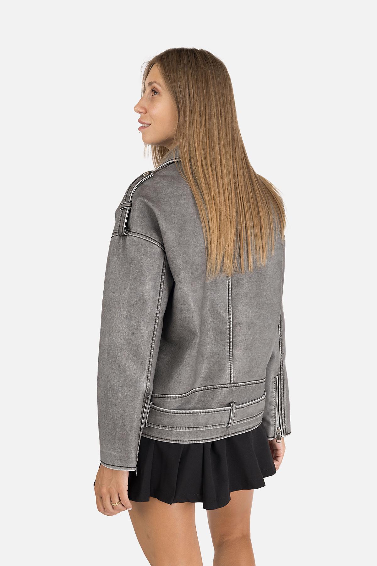 Куртка косуха жіноча р. 40 Сірий (SKT001009746) - фото 5