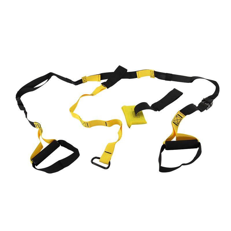 Тренировочные петли TRX FitStudio подвесные многофункциональные Желто-Черный (SUN1402)