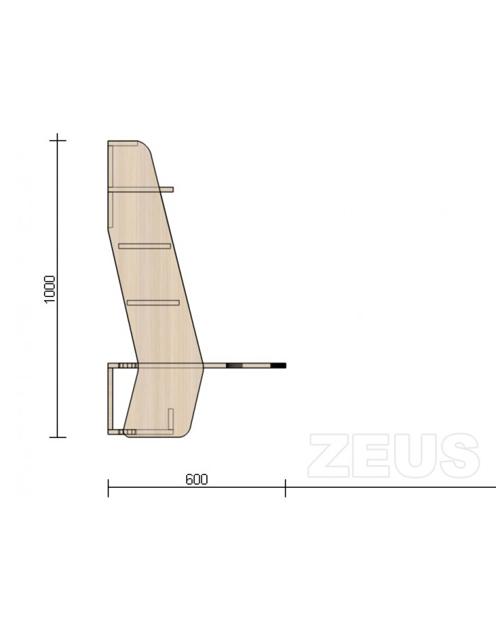 Геймерский навесной стол ZEUS IGROK-MAX Венге/Белый - фото 2