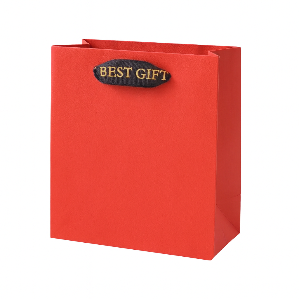 Подарунковий пакет маленький з ручками Stenson Monochrom паперовий 14х7х15,5 см Червоний (R96729-XS)