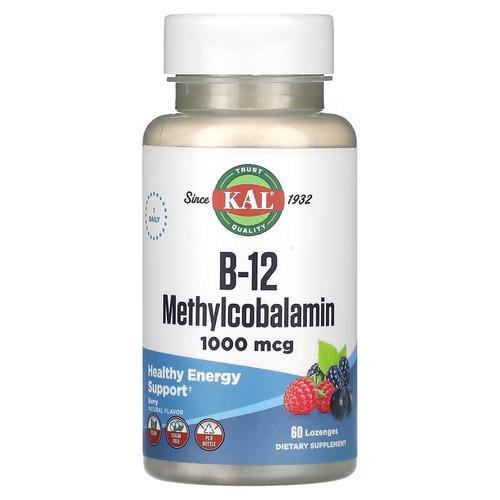 Кобаламин KAL B-12 Methylcobalamin Berry 1000 mcg 60 Lozenges (CAL-53575)