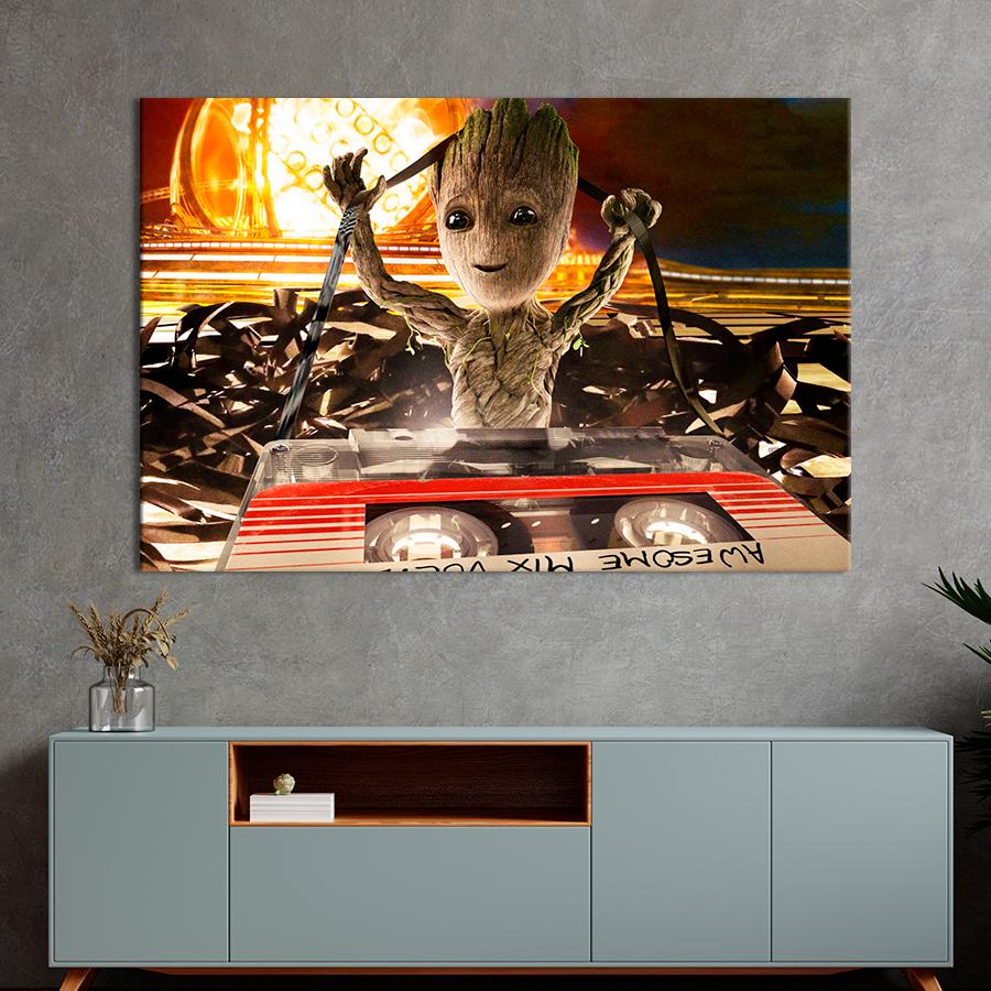 Настенний декор Малыш Грут с кассетой 120x80 см (A59-1)