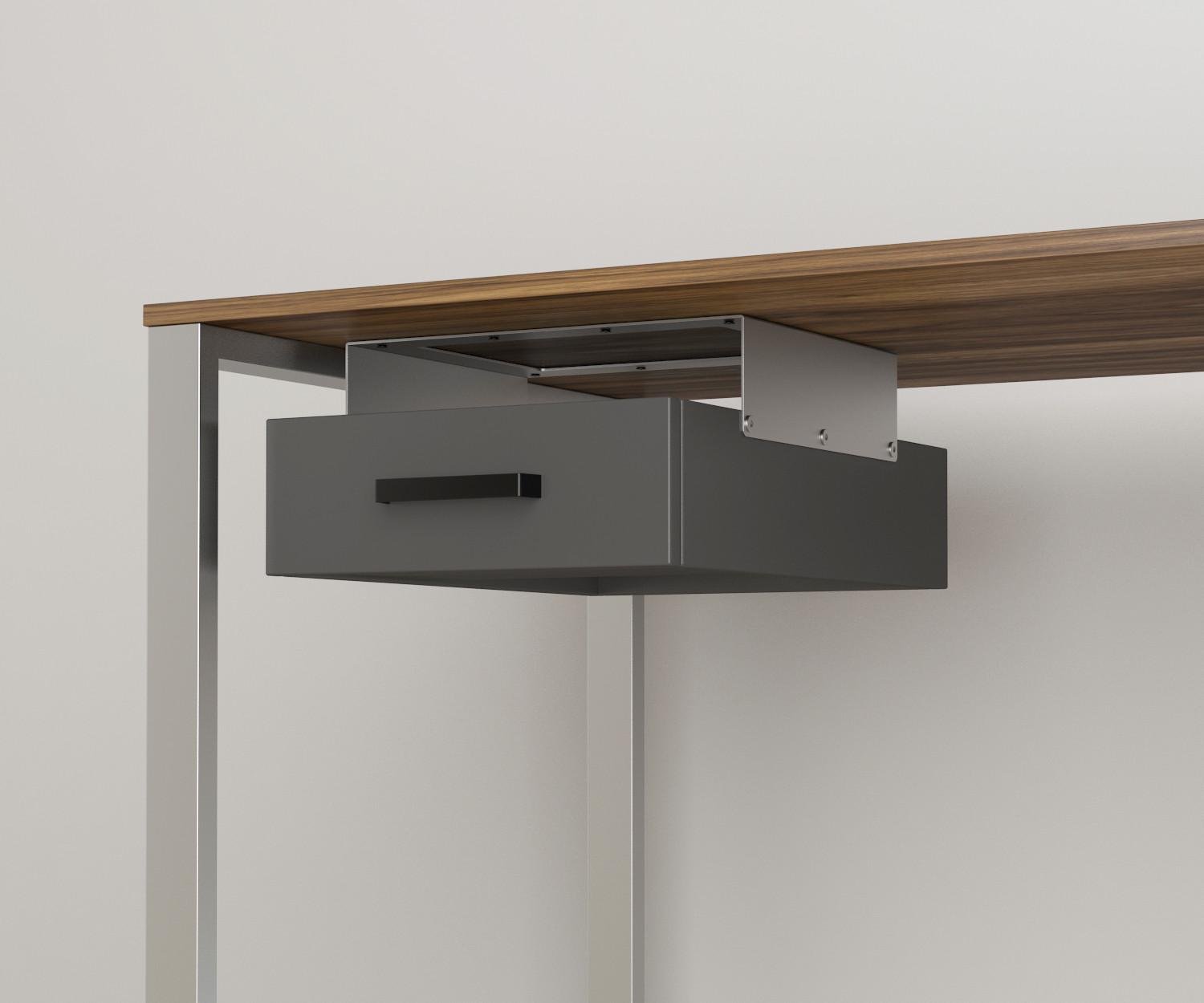 Навесной ящик одинарный для стола Loft Design BX-1 Антрацитовый/Серебристый (12517798)