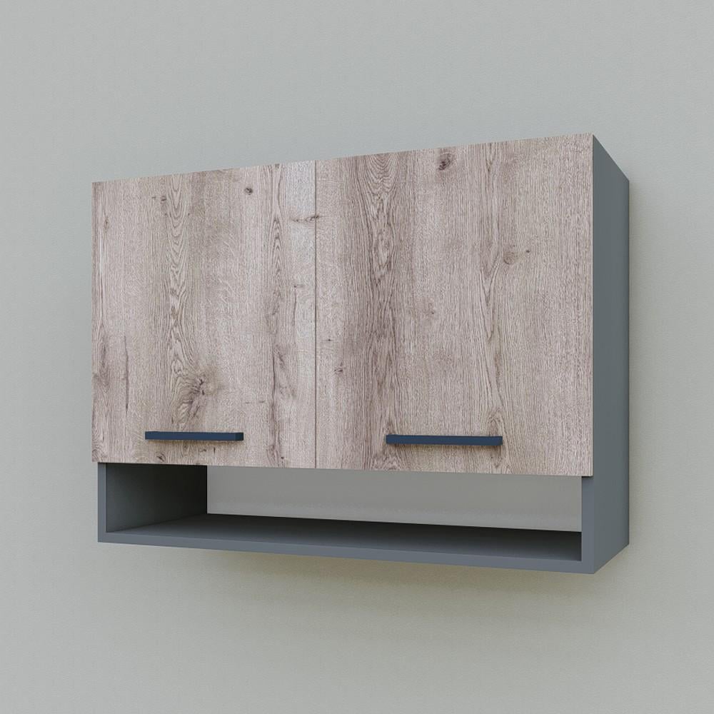 Шкаф навесной Opendoors МП3 для кухни с нишей под сушку 800 мм Аликанте/Графитовый (МП3/3)