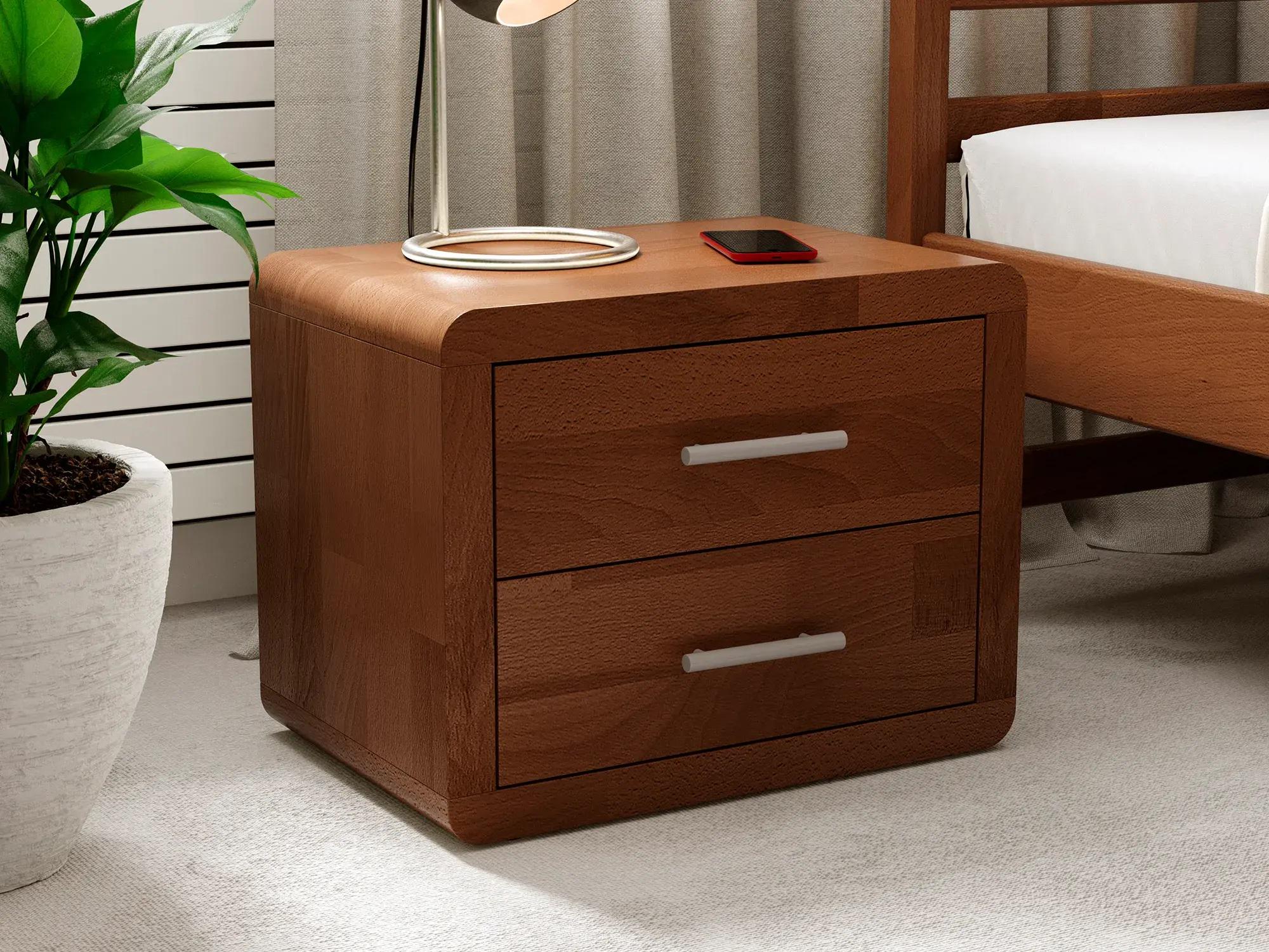 Тумба прикроватная Арбор Древ Глория 2Ш натуральное дерево бук Орех (51664)