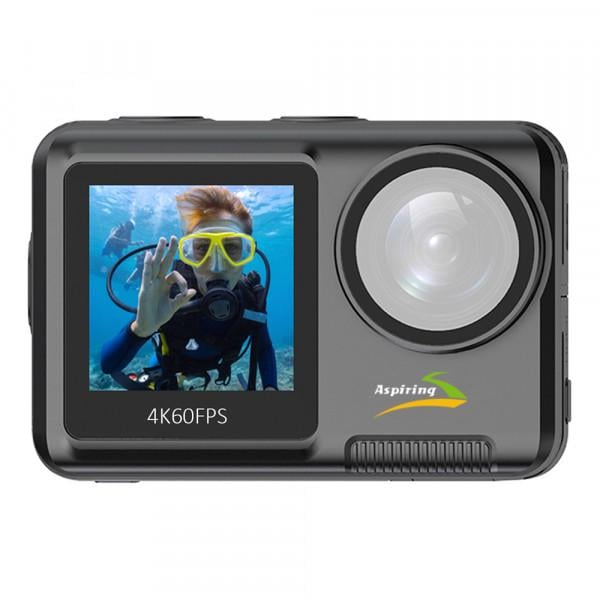 Видеокамера цифровая Aspiring 86ASZE21PB Wi-Fi Repeat 4 ULTRA HD 4K DUAL SCREEN (579054) - фото 2