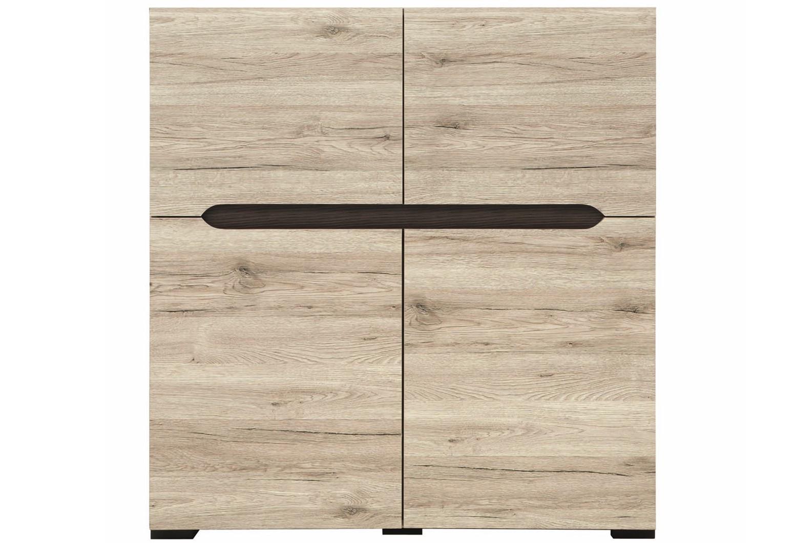 Комод 4-дверный Гербор Эльпасо 100х42х105 Дуб сан-ремо светлый (33114)