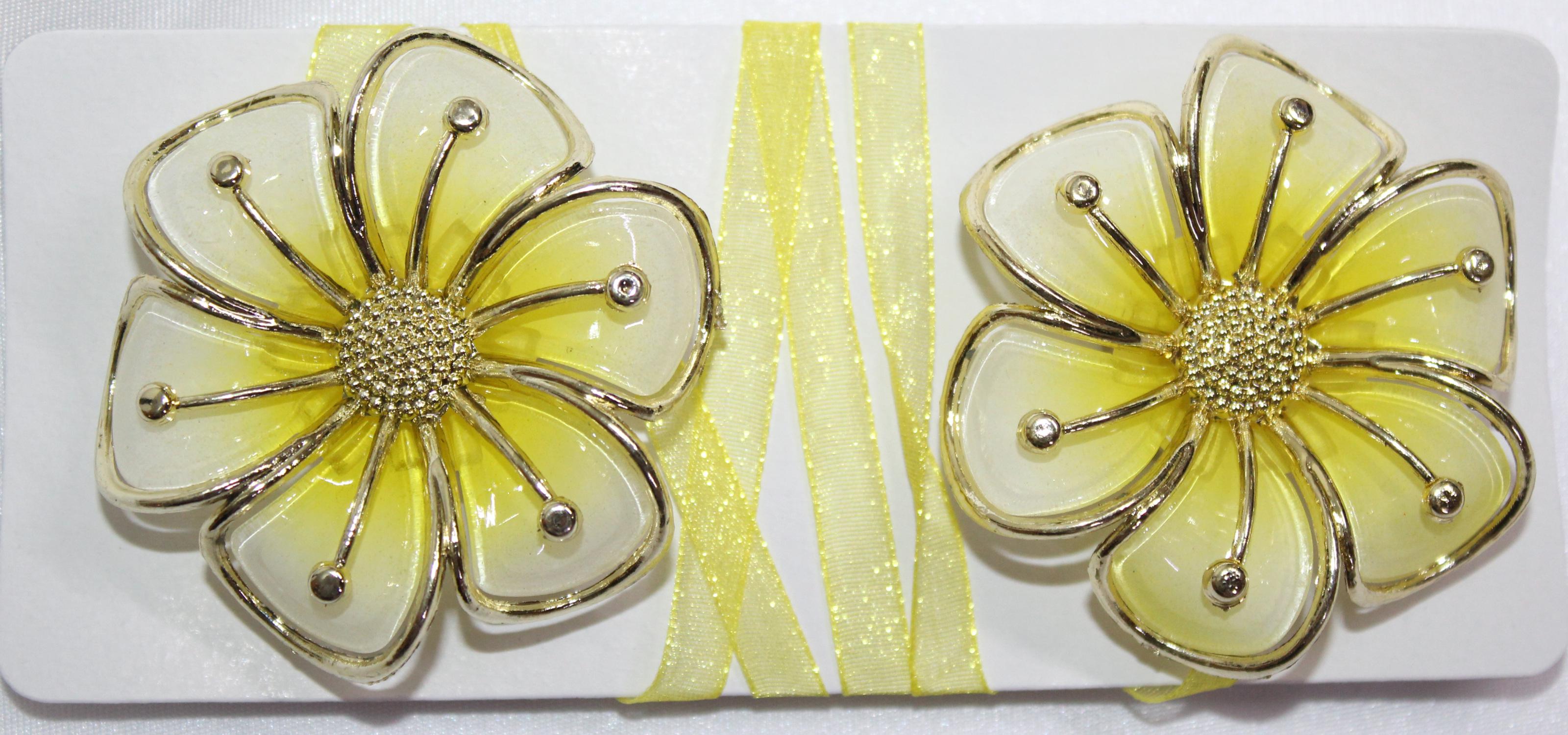 Магниты для штор и гардин Цветок 157 м 2 шт. Желтый/Золотой (81-068)