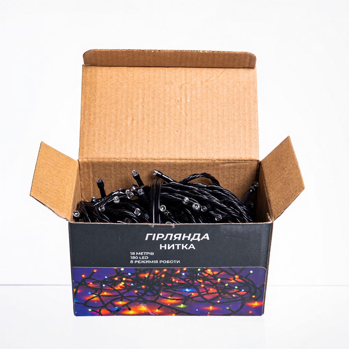 Гірлянда кімнатна Нитка W180LED18MBY 18 м 180 LED Чорний/Теплий Білий (29912754) - фото 3 Гірлянда кімнатна Нитка W180LED18MBY 18 м 180 LED Чорний/Теплий Білий (29912754) - фото 3
