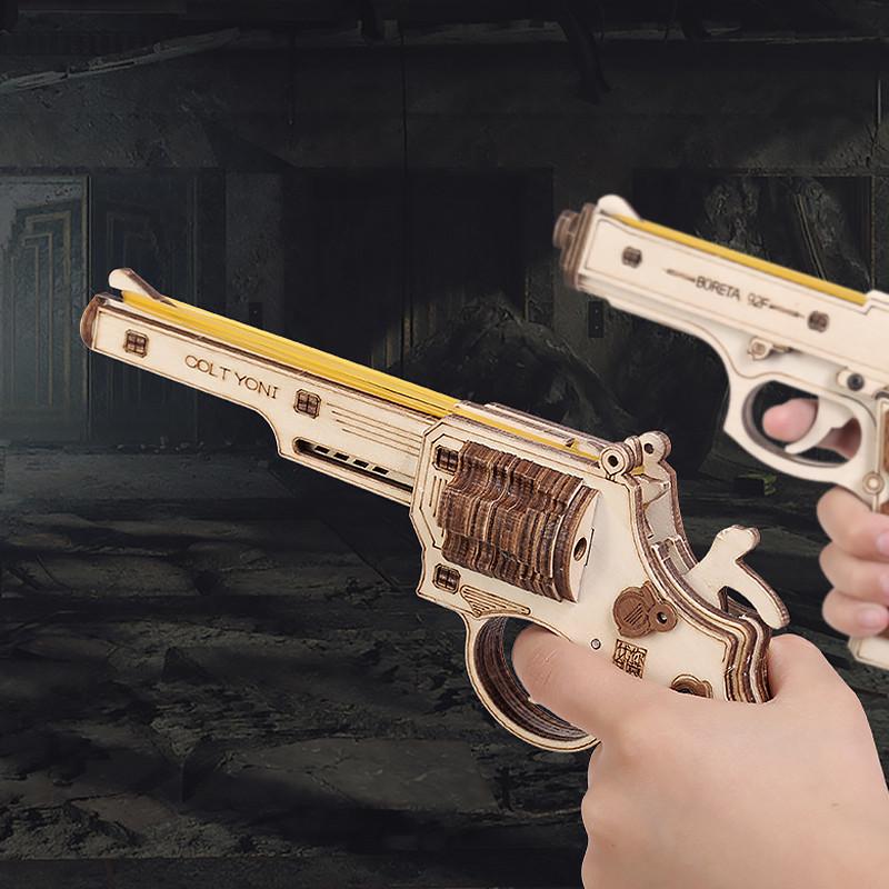 Конструктор деревянный 3D Unique JSP202 Colt Revolver 44 детали - фото 5