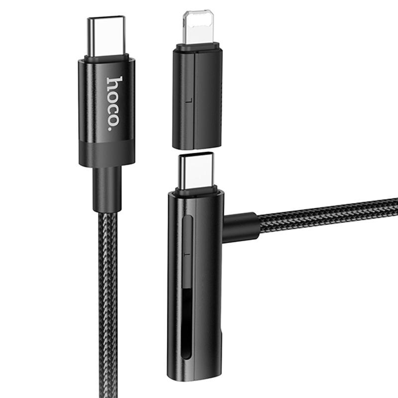 Дата-кабель Hoco U135 Incredible 2in1 Type-C to Lightning/Type-C 1 м Black (00000074171_1) Дата-кабель Hoco U135 Incredible 2in1 Type-C to Lightning/Type-C 1 м Black (00000074171_1)