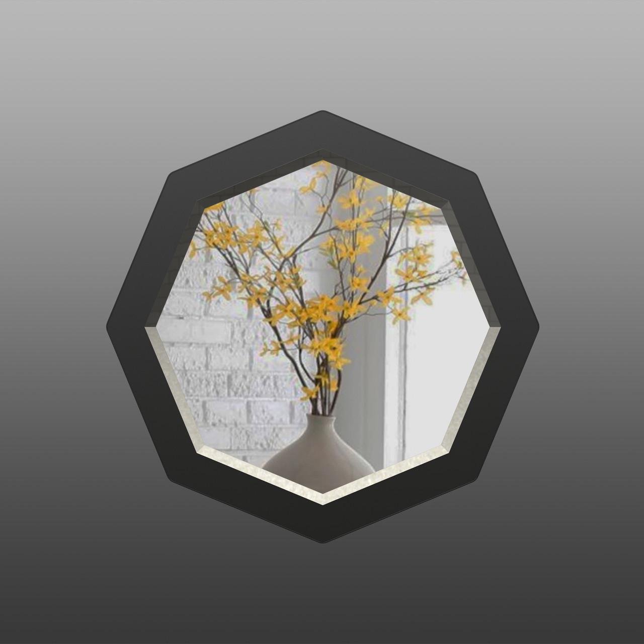 Дзеркало настінне з фацетом на основі ЛДСП 80х80 см (Z2 чорний) - фото 3 Дзеркало настінне з фацетом на основі ЛДСП 80х80 см (Z2 чорний) - фото 3