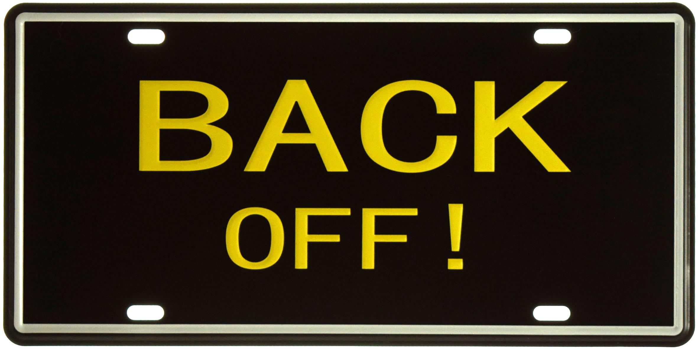 Табличка металлическая Отвали!/Back Off! 15x30 см