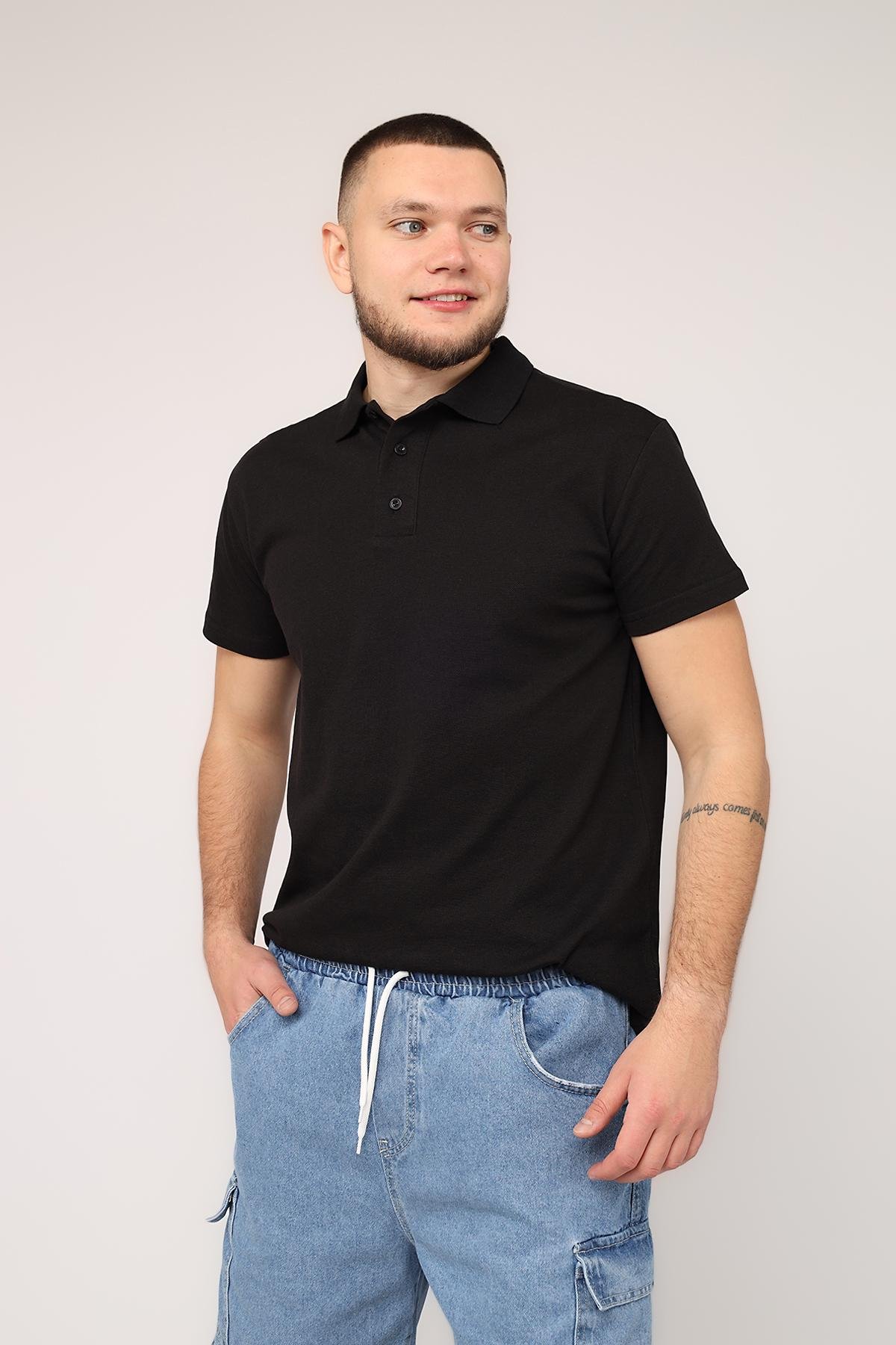 Футболка поло мужская ЦБ-00276184 р. 54 Черный (SKT001063803)