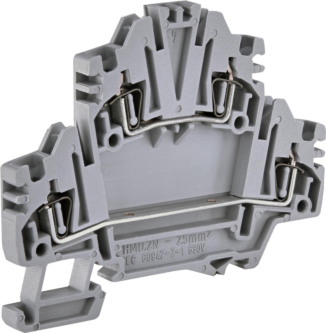 Клемма пружинная двухуровневая ETI ЕSP2-HMD.2N 2,5 мм2 Серый (3903184)