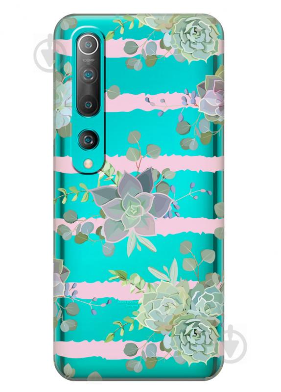 Силиконовый чехол iSwag для Xiaomi Mi 10 Суккуленты (KS2616)