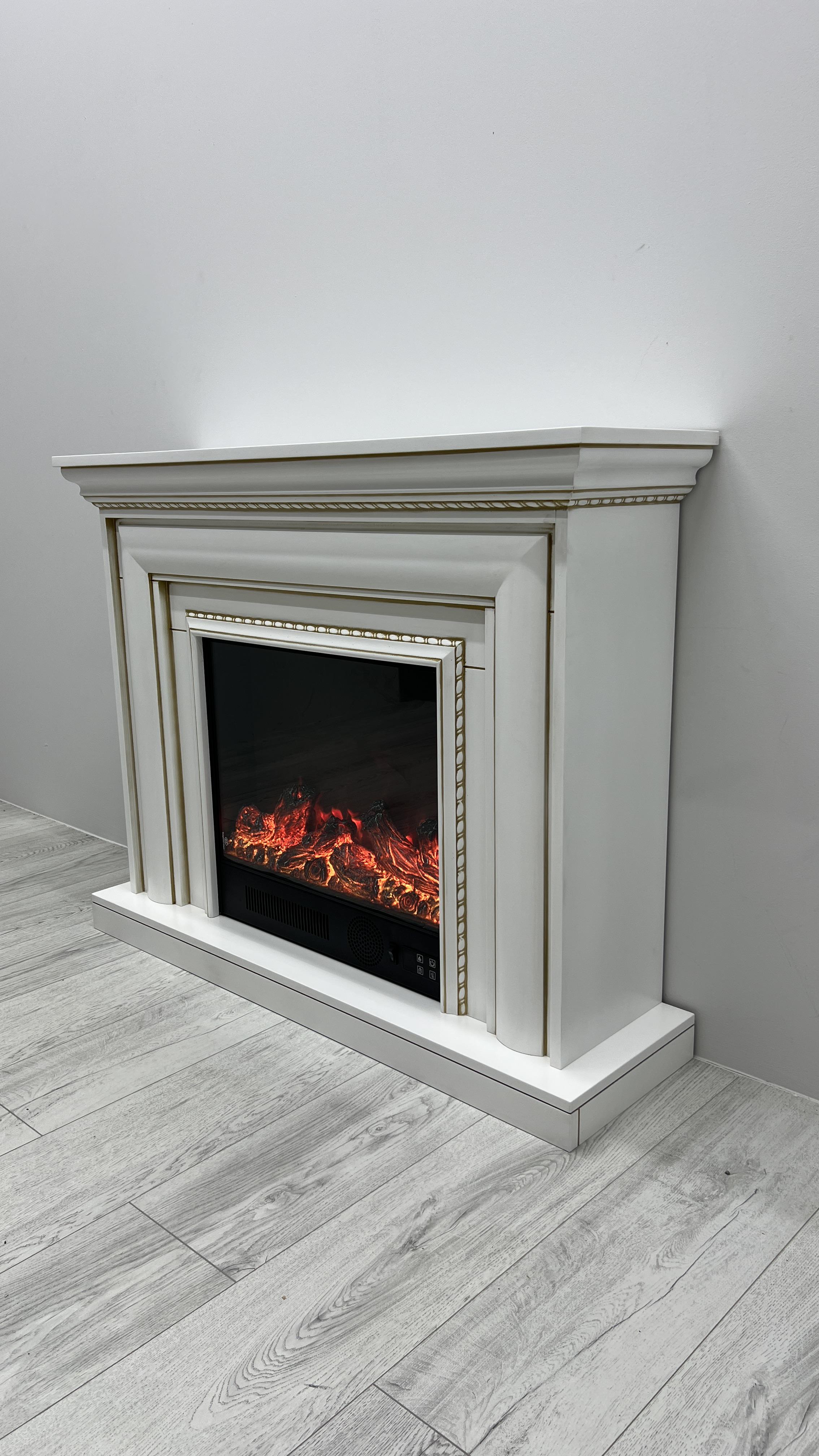 Камін електричний Elizabet Gold Bluetooth звук потріскування дров 1500 Вт (10080126) - фото 4