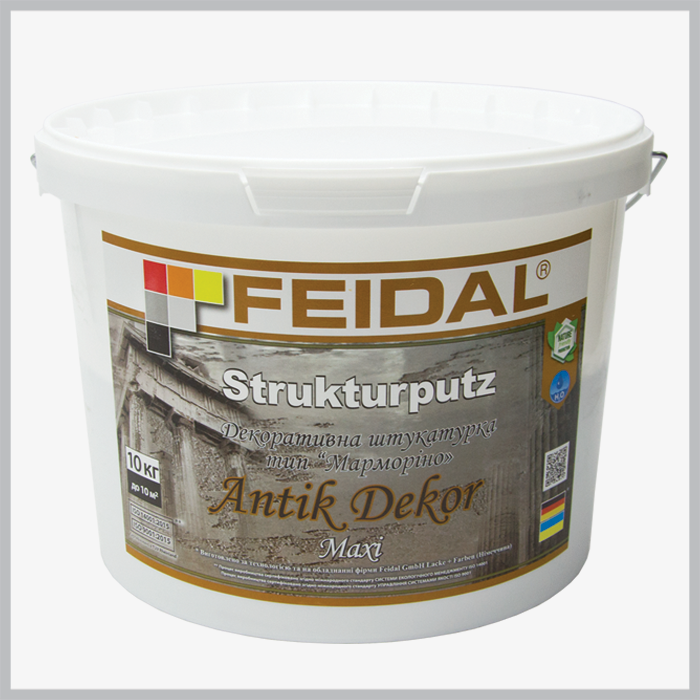 Декоративная штукатурка Feidal Strukturputz Antik Dekor maxi 20 кг (27581642) - фото 2 Декоративная штукатурка Feidal Strukturputz Antik Dekor maxi 20 кг (27581642) - фото 2