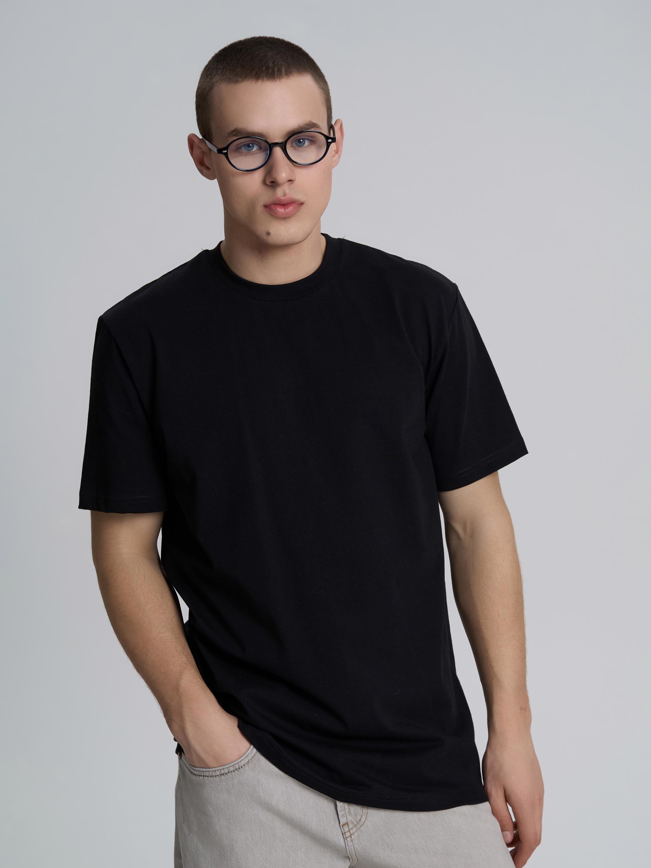 Футболка мужская однотонная ROZA 231101 2XL Черный (4824005690235)