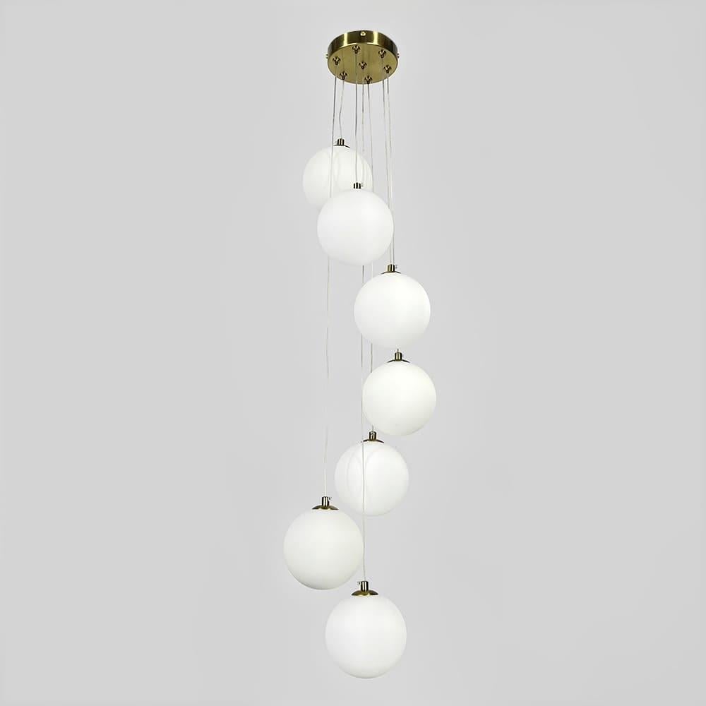 Люстра-пучок на 7 білих плафони Латунь (MJ201/7 AB+WT) - фото 1