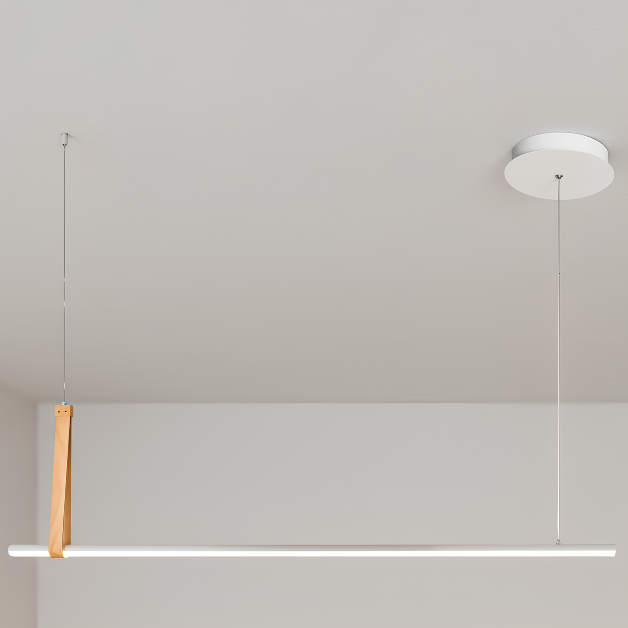 Люстра светодиодная Valeso 20W в стиле минимализм 3000K Белый (22806M WOOD+WT)