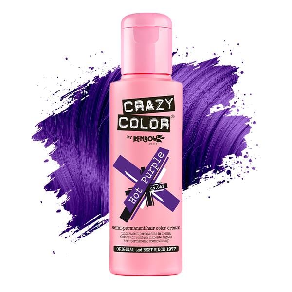 Тент краска для волос CRAZY COLOR 62 профессиональная безаммиачная с кондиционирующим эффектом 100 мл Пурпурный (29958)