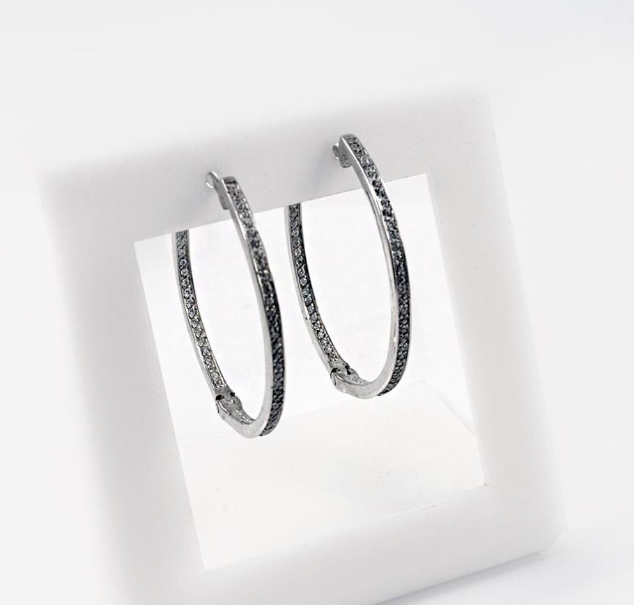 Сережки кільця з фіанітами Maxi Silver 8200 (88200)