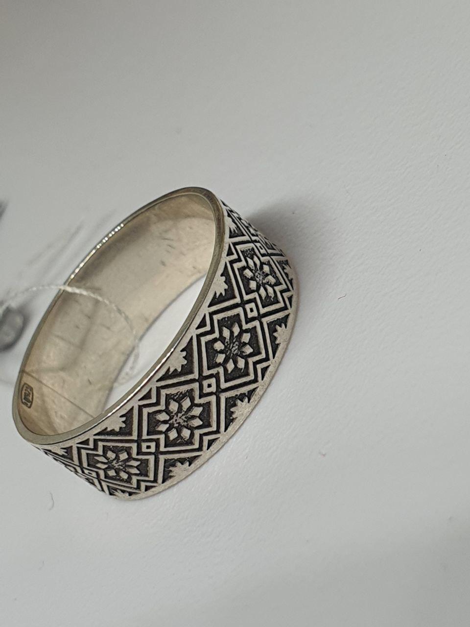Каблучка Українська вишиванка срібний 925 проба (26943941) - фото 6