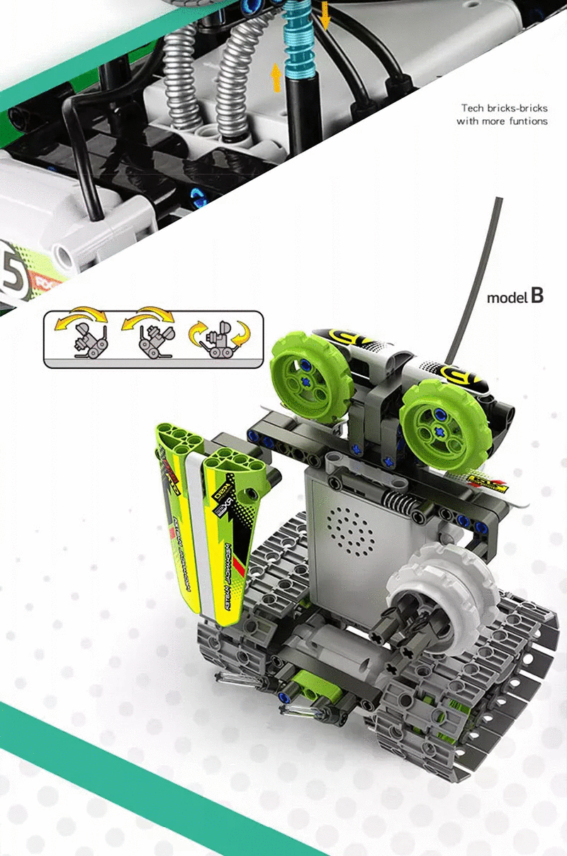 Конструктор машинка-робот Erbo Technic 3в1 на радіокеруванні - фото 6 Конструктор машинка-робот Erbo Technic 3в1 на радіокеруванні - фото 6