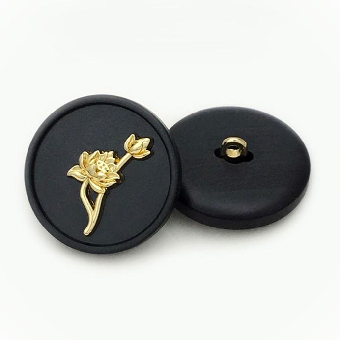 Пуговица Lotus LuxFabric на ножке пластик 22,5 мм 1 шт. Черный (ПЛ0023д56)