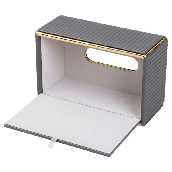 Серветниця з екошкіри 20х13х9 см Сірий - фото 4 Серветниця з екошкіри 20х13х9 см Сірий - фото 4