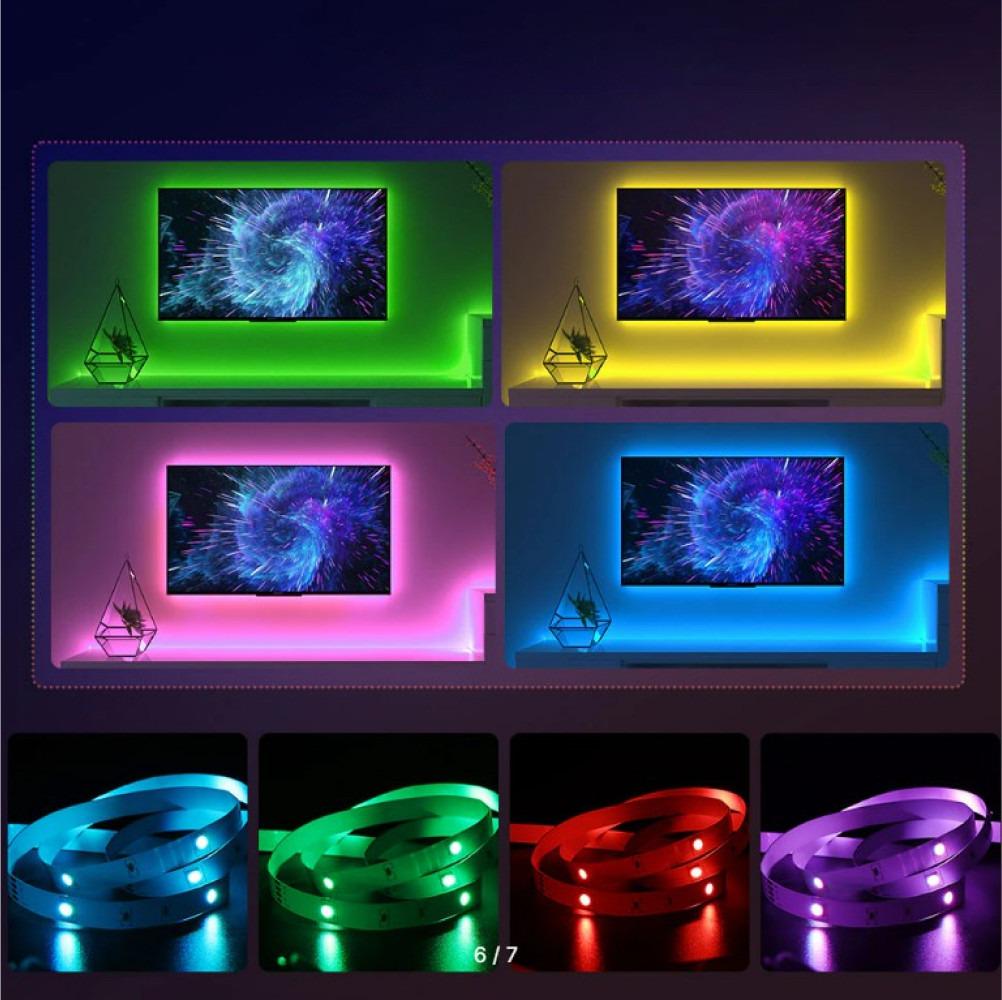 Світлодіодна RGB стрічка і пульт ДУ 5м SMD 5050 30 LED на метр 220В IP44 - фото 4 Світлодіодна RGB стрічка і пульт ДУ 5м SMD 5050 30 LED на метр 220В IP44 - фото 4