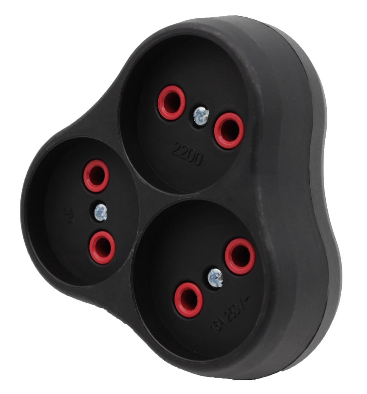 Розгалужувач-трійник електричний Neomax 3 розетки 10A 220V (t6757)