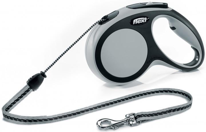 Поводок-рулетка Flexi New Comfort S 5 м шнур до 12 кг Серый (1151264304)