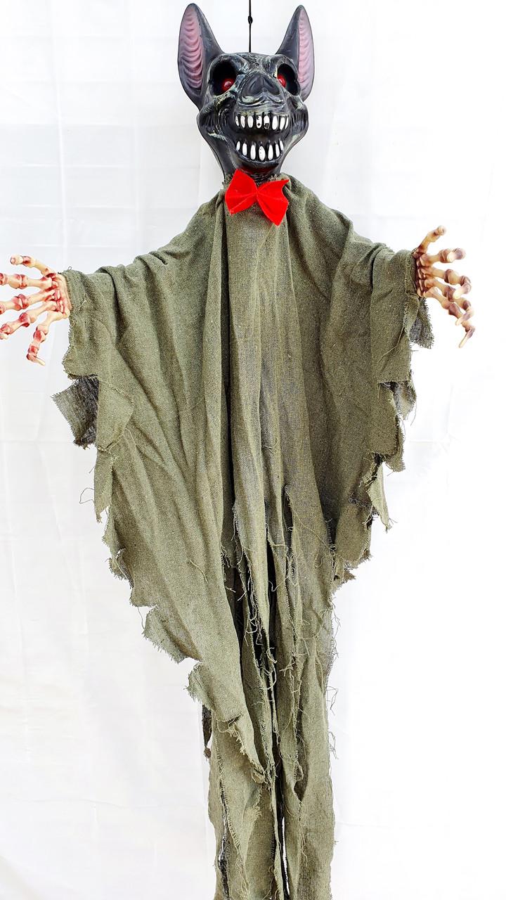 Подвесной декор Летучая мышь на Хэллоуин реагирует на звук 120 см