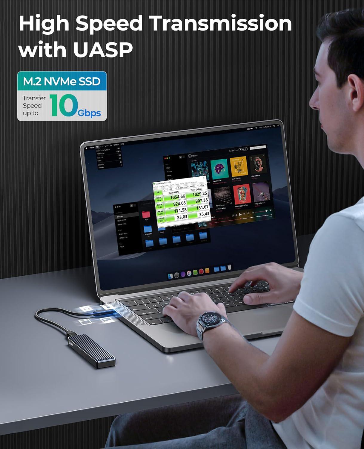 Внешний карман Orico M2PV-C3 для NVMe PCIe M2 SSD USB 3.1 Gen 2 Type-C - фото 3