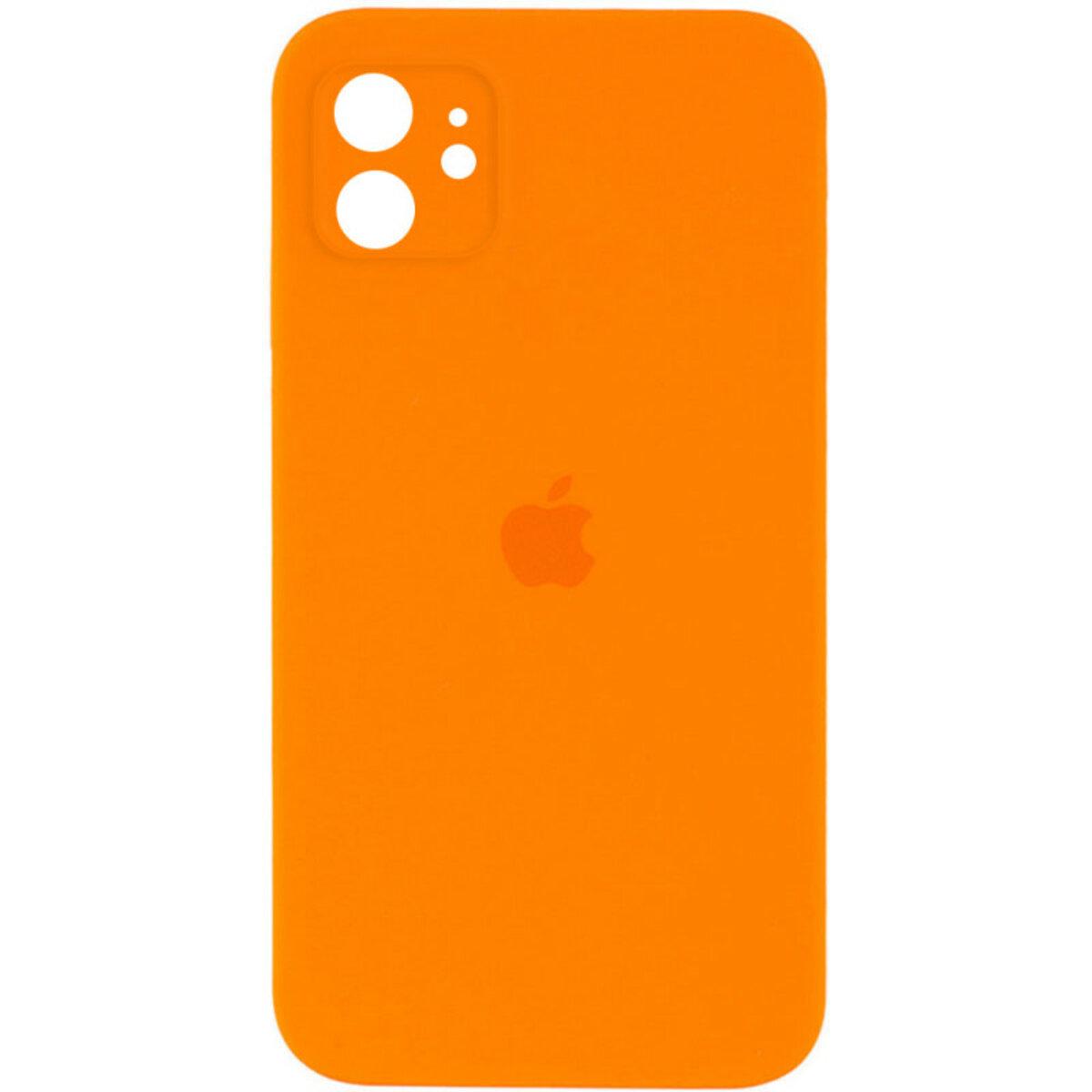 Противоударный чехол для Apple iPhone 12 Silicone Full Case AA Camera Protect / Orange