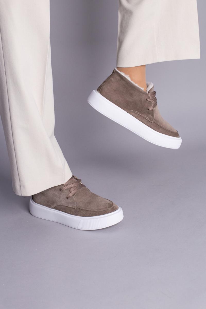 Кеды женские замшевые зимние р. 39 Бежевый (8209-2з/39) - фото 3 Кеды женские замшевые зимние р. 39 Бежевый (8209-2з/39) - фото 3