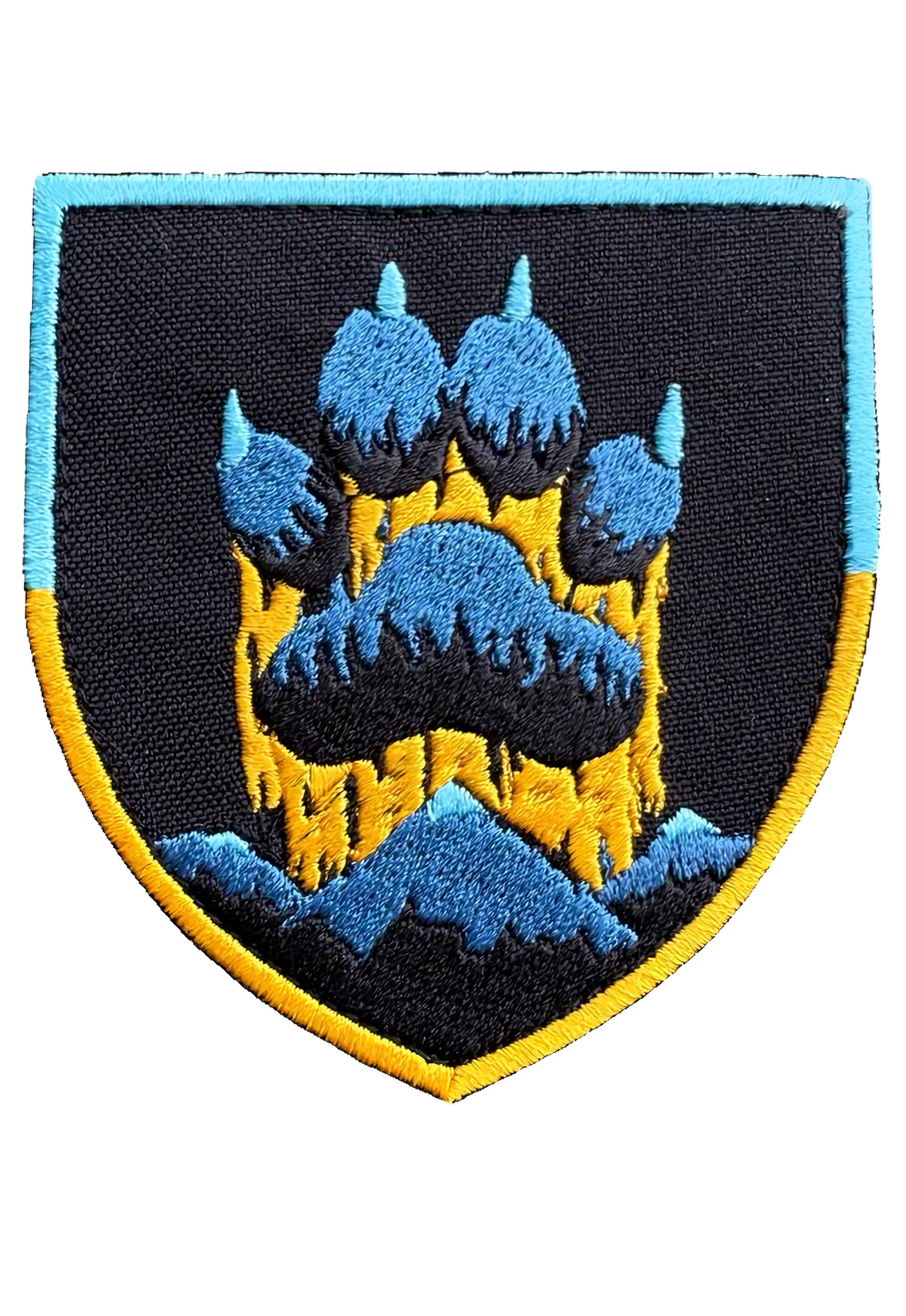 Шеврон вышитый 15 ОГШБ Лапа волка/Горы Сине-желтый (15OGSHB)