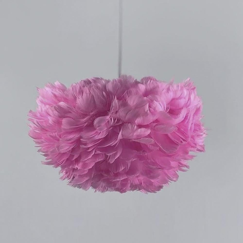 Світильник з натуральним пір'ям Ø 60 см Рожевий (AS 136-600 PK)