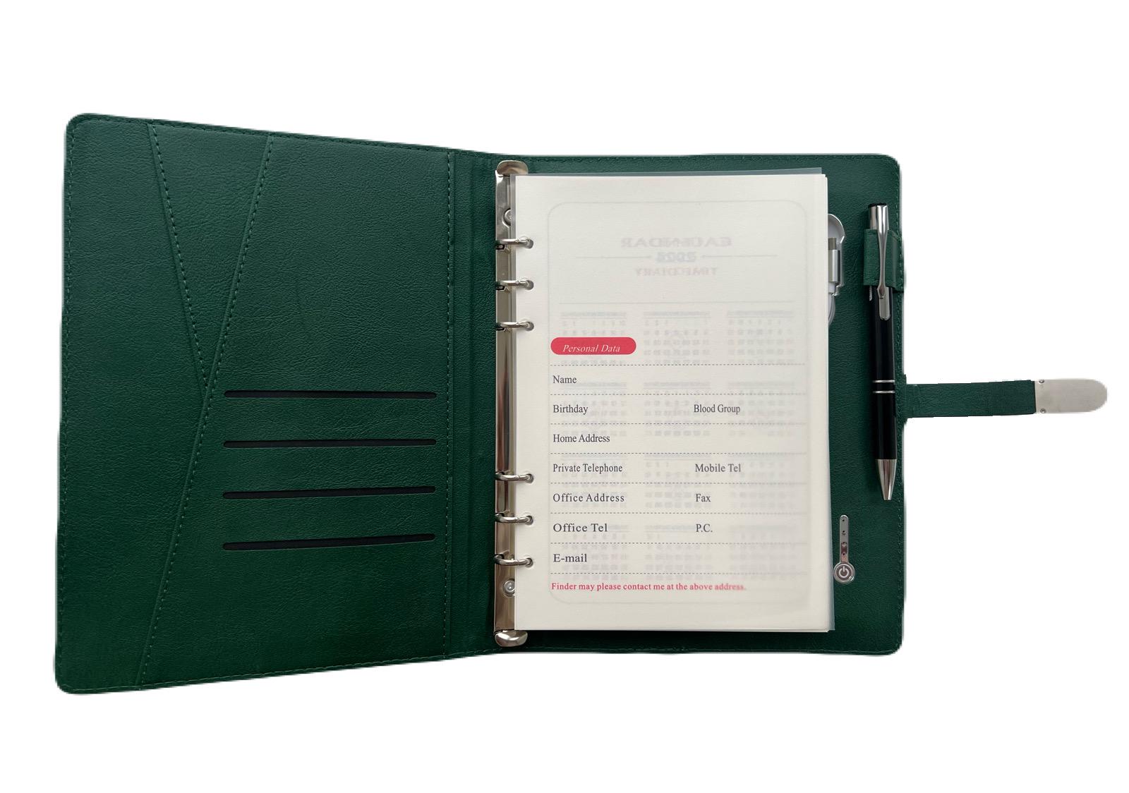 Блокнот-ежедневник AB tech Colorful c беспроводной зарядкой/Power Bank и USB flash 16 Gb Зеленый - фото 3 Блокнот-ежедневник AB tech Colorful c беспроводной зарядкой/Power Bank и USB flash 16 Gb Зеленый - фото 3