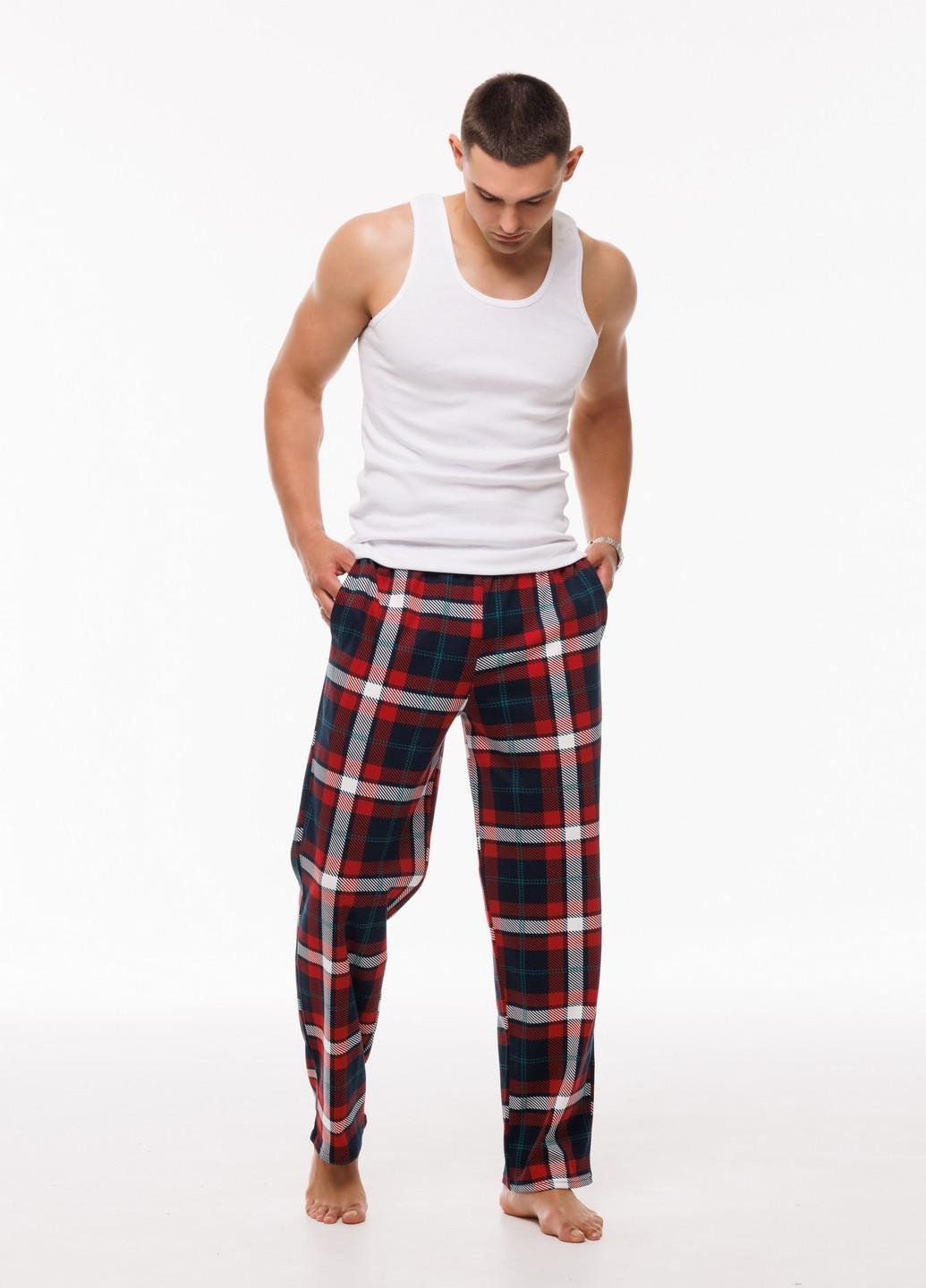 Штаны мужские Наталюкс домашние клетка 2XL Красный (9515149400151) - фото 3