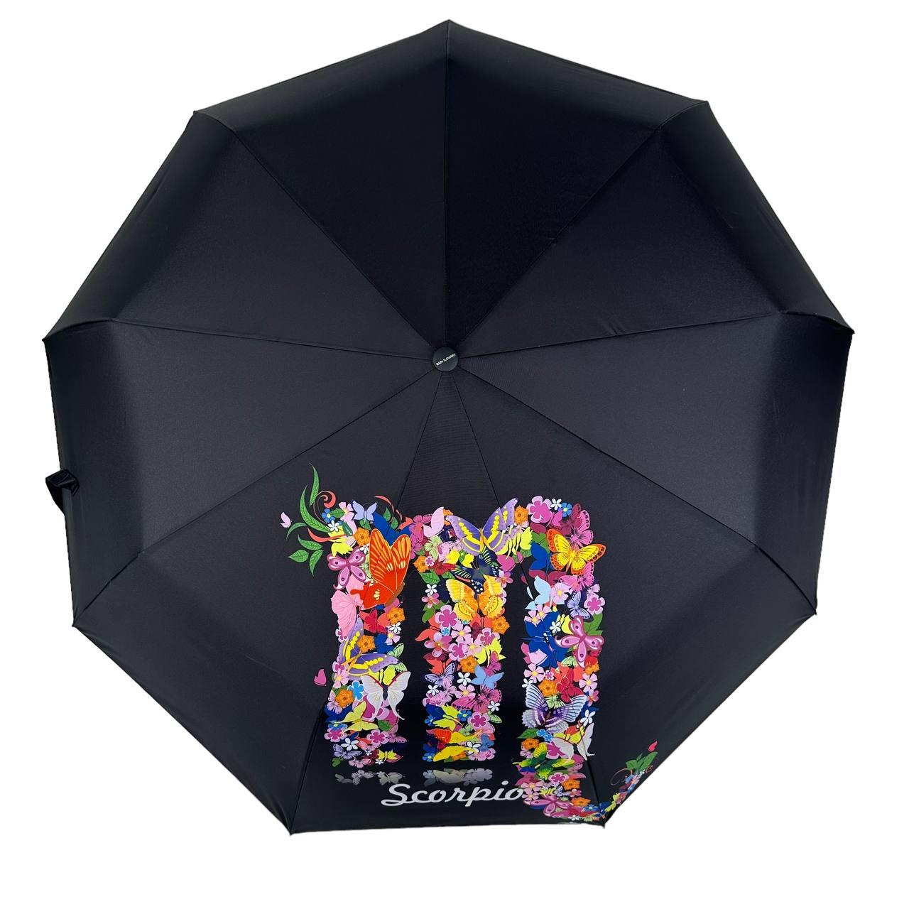Зонт женский автомат Rain Зодиак Flower Скорпион Scorpio mini в подарочной упаковке с платком (01040-5) - фото 3
