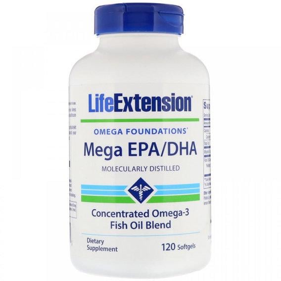 Омега 3 Life Extension Omega Foundations Mega EPA DHA 120 Softgels