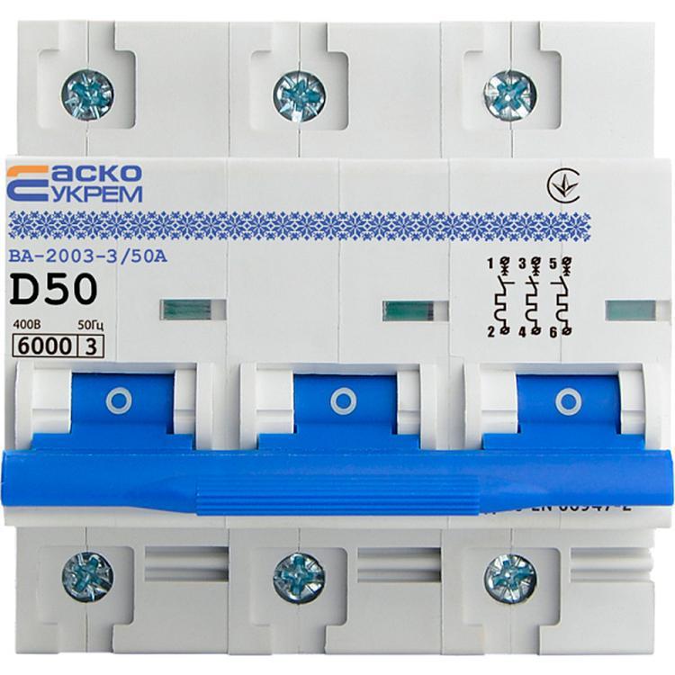 Автоматический выключатель АСКО-УКРЕМ ВА-2003 50А 3 полюса (2348878386)
